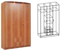 Шкаф  3-х створчатый комбинированный Светлана ЛДСП